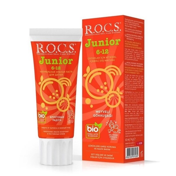Rocs Junior 6-12 Yaş Meyveli Gökkuşağı Diş Macunu 60 ml