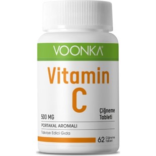 Voonka Vitamin C 500 mg 62 Çiğneme TabletiVitamin-MineralvoonkaVoonka Vitamin C 500 mg 62 Çiğneme Tableti - ozekpharma.comVoonka Vitamin C 500 mg 62 Çiğneme Tableti
